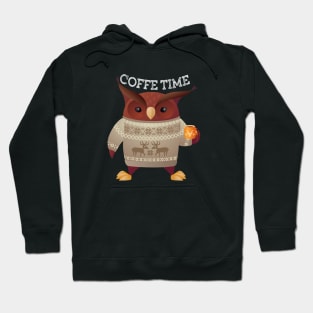 Owl Coffee Time Hoodie